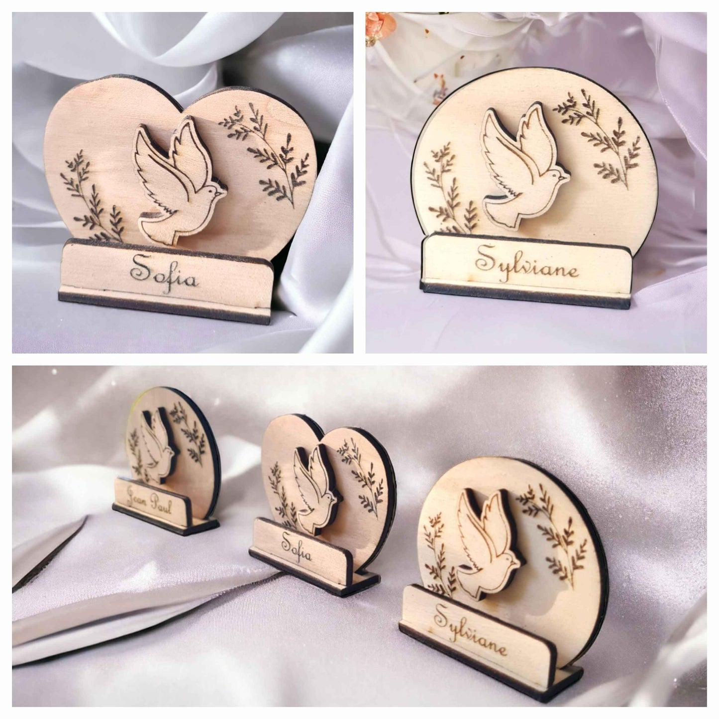 Marque-places Coeur mariage - Mariage élégants et personnalisés - LIJO CREA