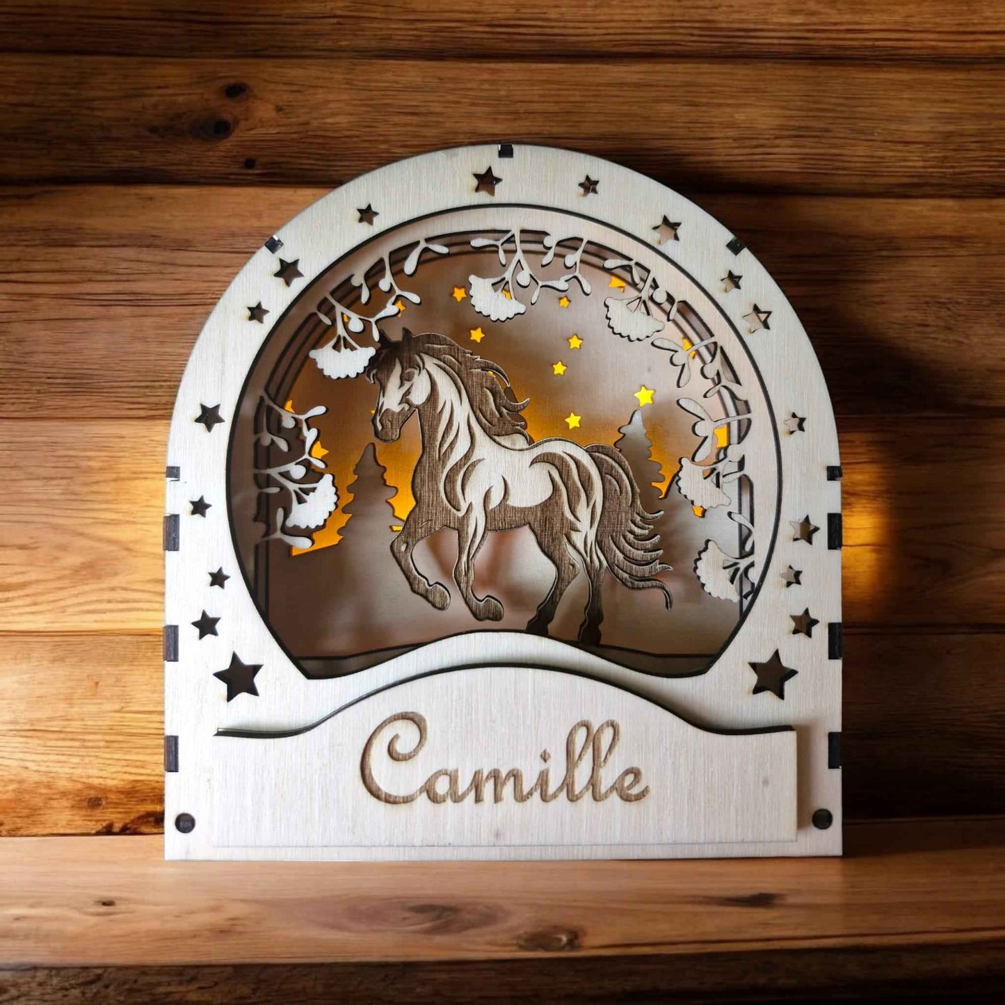 Boîte à lumière LED personnalisée cheval poney - Lightbox LED Cheval - LIJO CREA