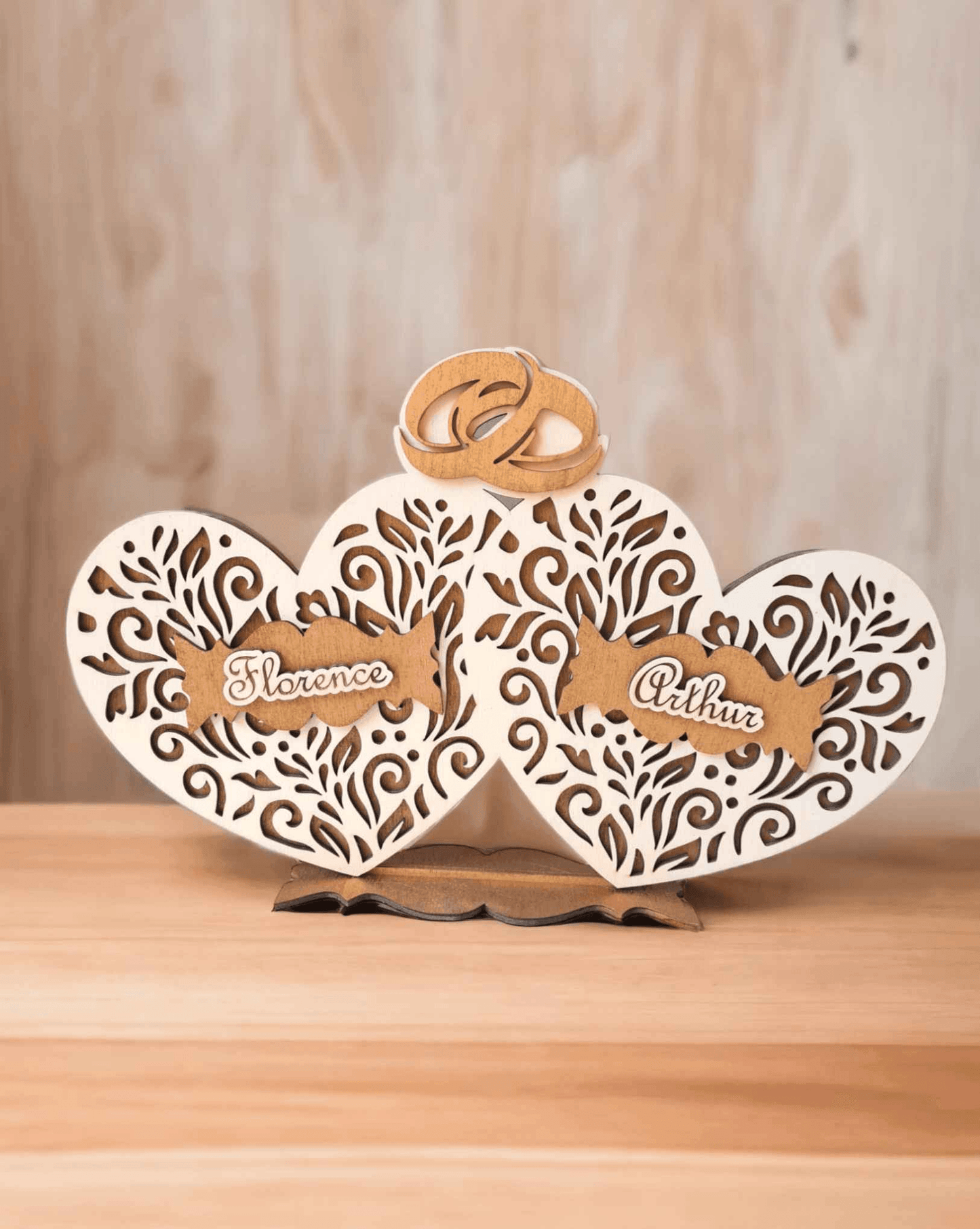 Coeur en bois personnalisé pour célébrer l'amour - LIJO CREA