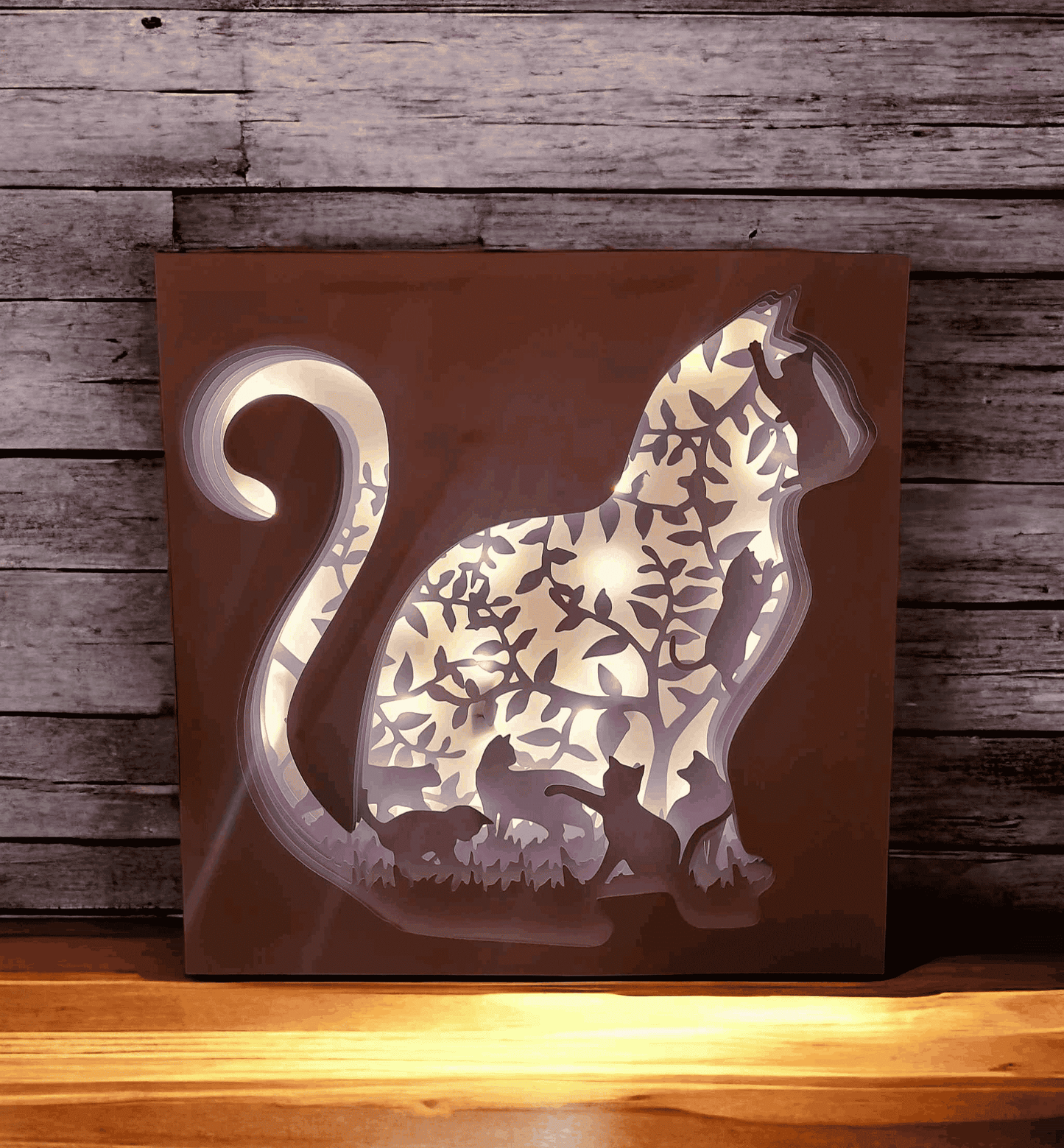 Chat Silhouette - Fichier Lightbox Chat Silhouette à Télécharger - LIJO CREA