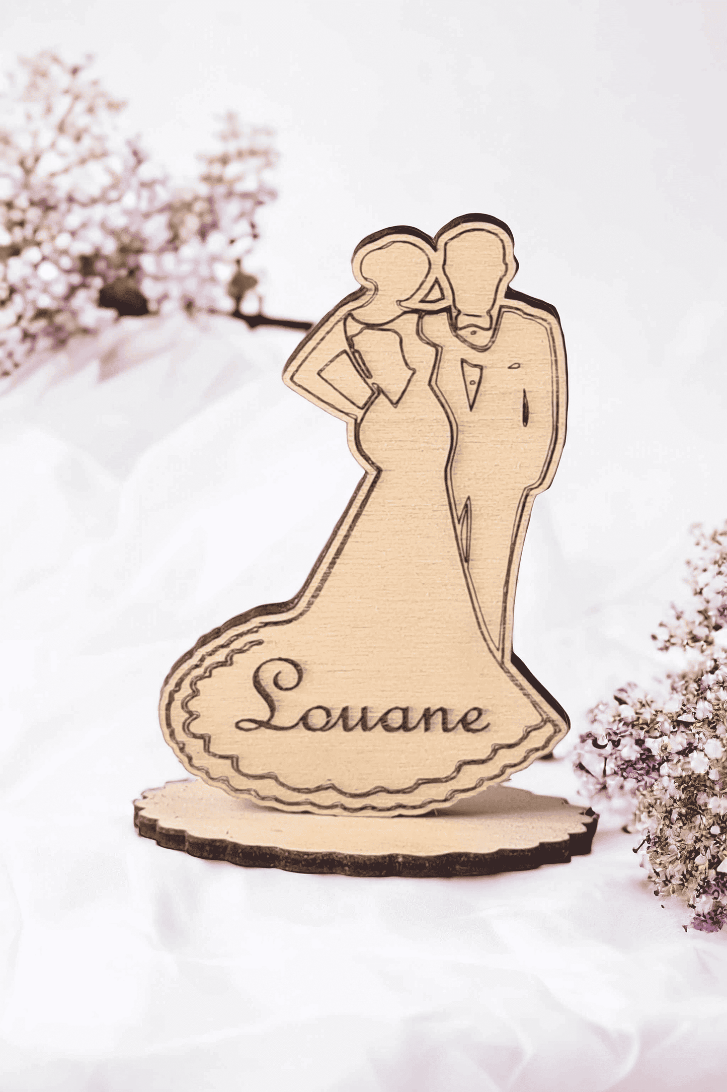 Marque-place mariage couple voiture pour cérémonie élégante - LIJO CREA