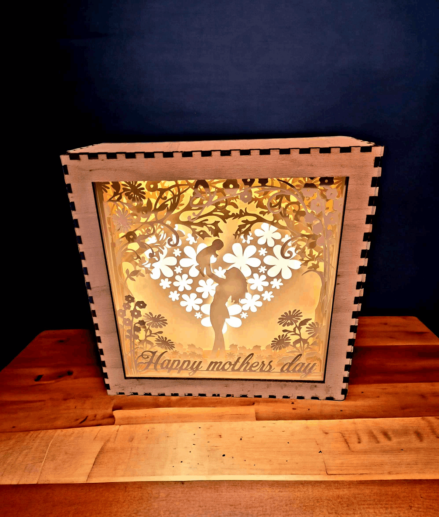 Coeur Fleuri Fête des Mères - Lightbox Coeur Fête - LIJO CREA
