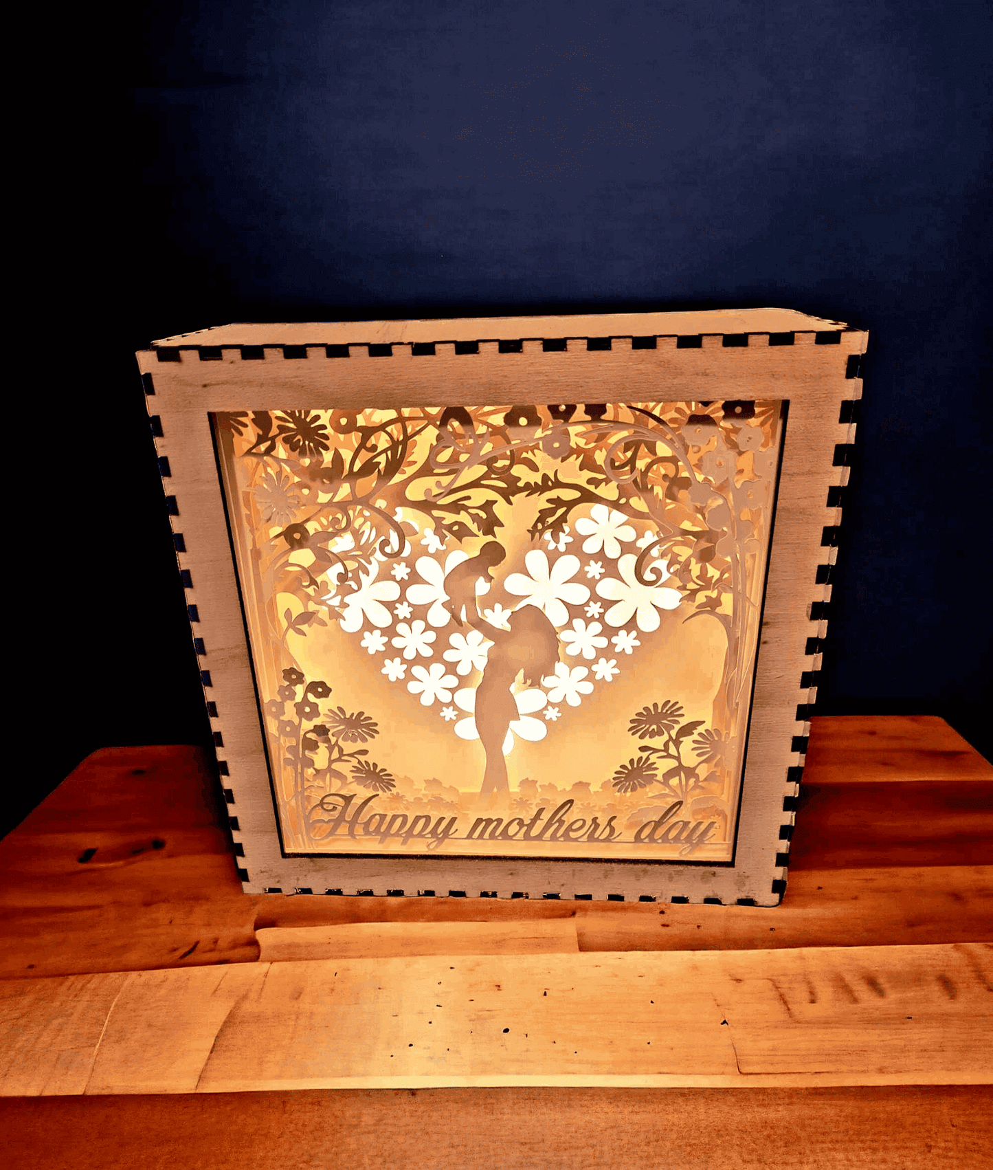 Coeur Fleuri Fête des Mères - Lightbox Coeur Fête - LIJO CREA