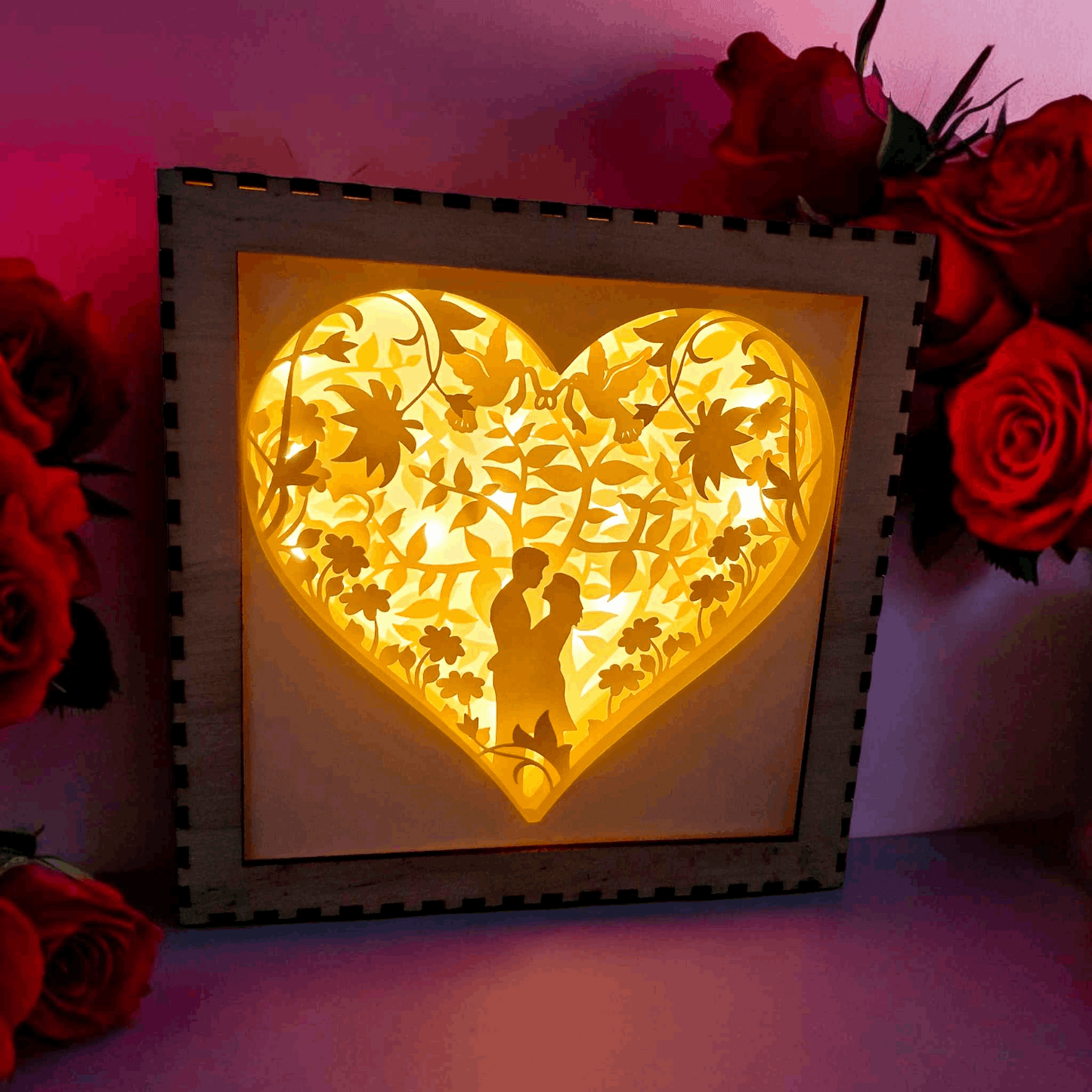 Coeur Fleuri - Fichier Lightbox Coeur Fleuri - LIJO CREA