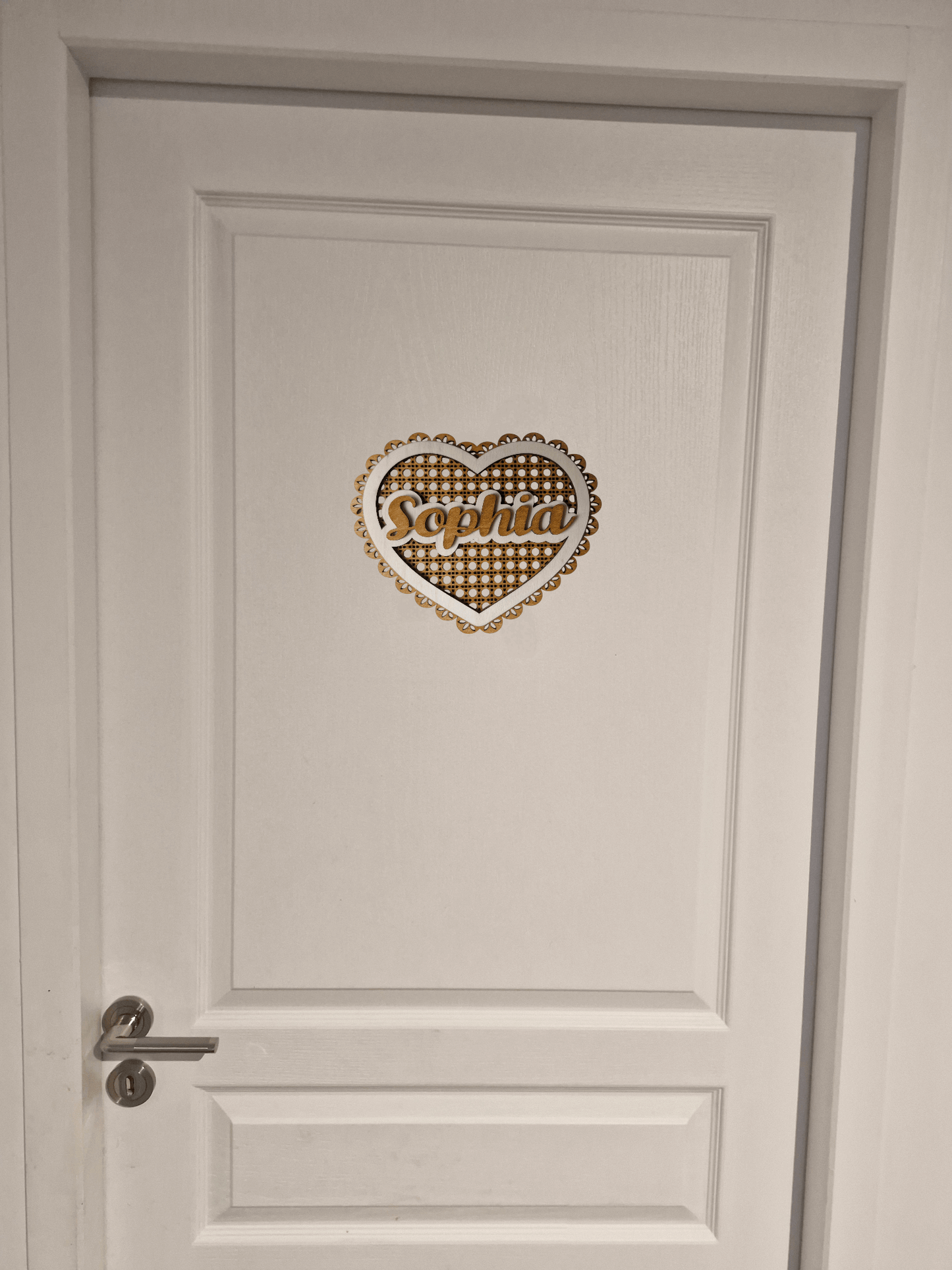 Coeur rotin prénom personnalisé - Coeur en rotin stylisé avec prénom - LIJO CREA