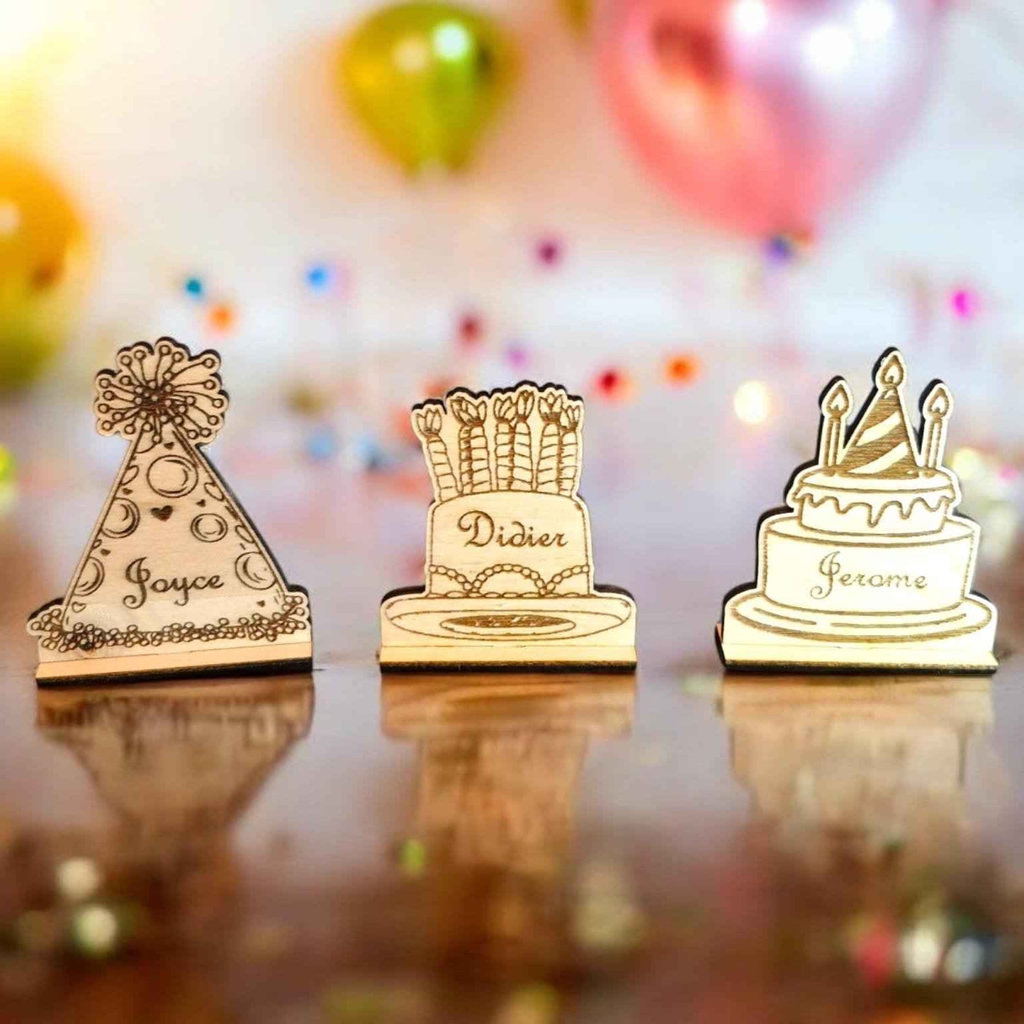Marque-places anniversaire personnalisés pour événements festifs - LIJO CREA