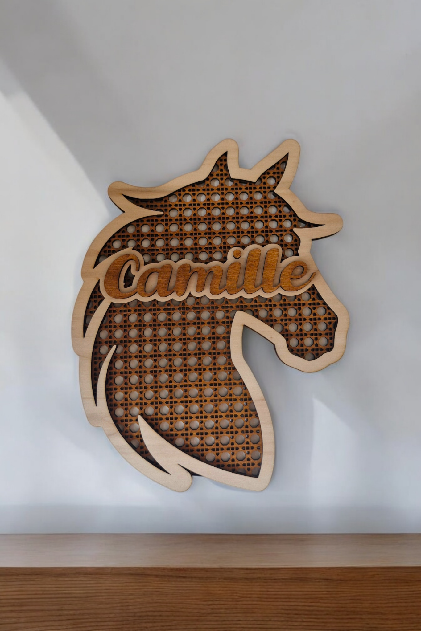 cheval en bois decoration murale LIJO