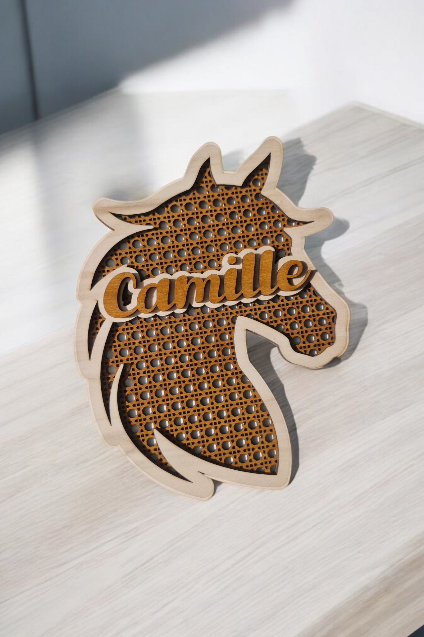 décoration cheval en bois personnalisé