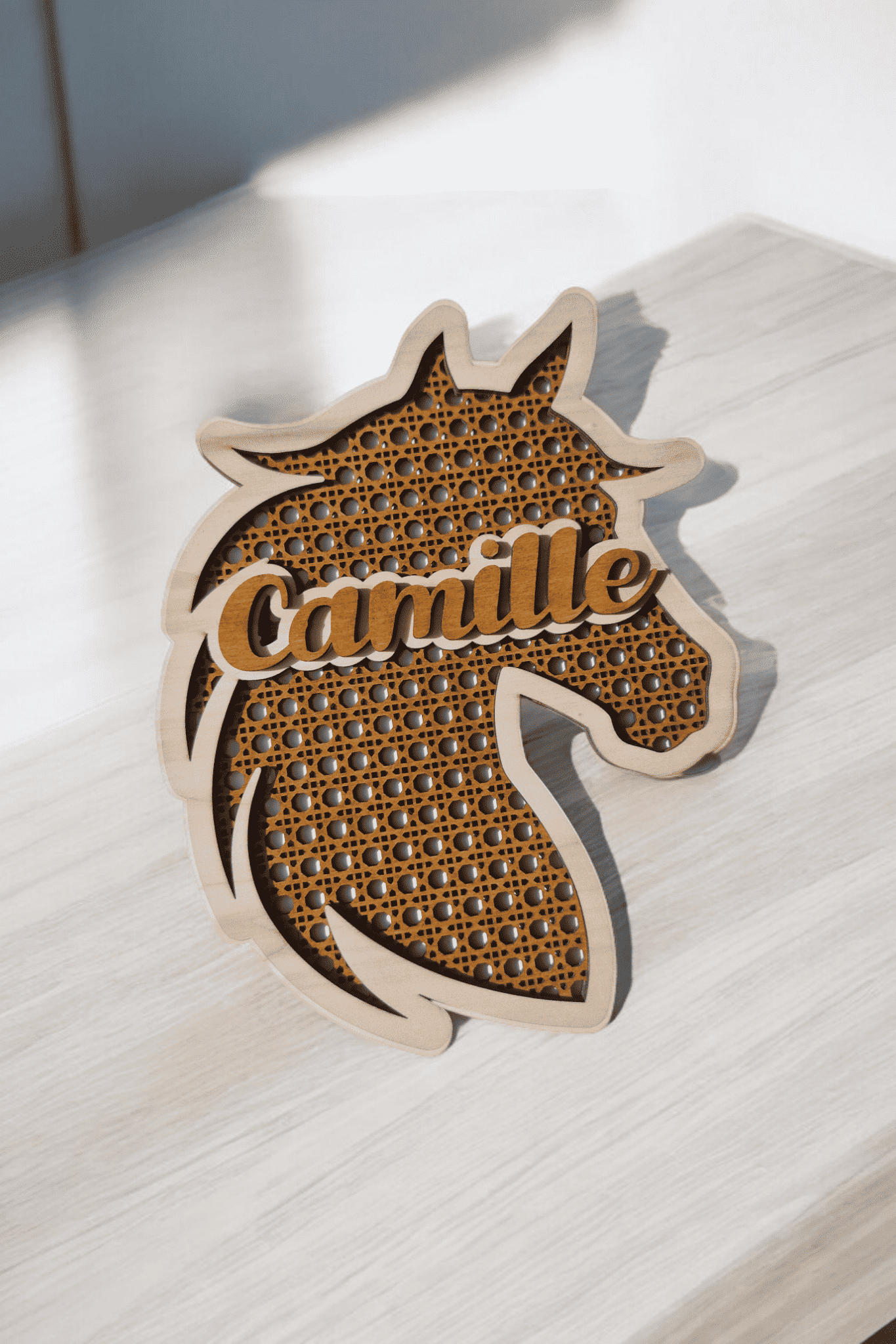 décoration cheval en bois personnalisé