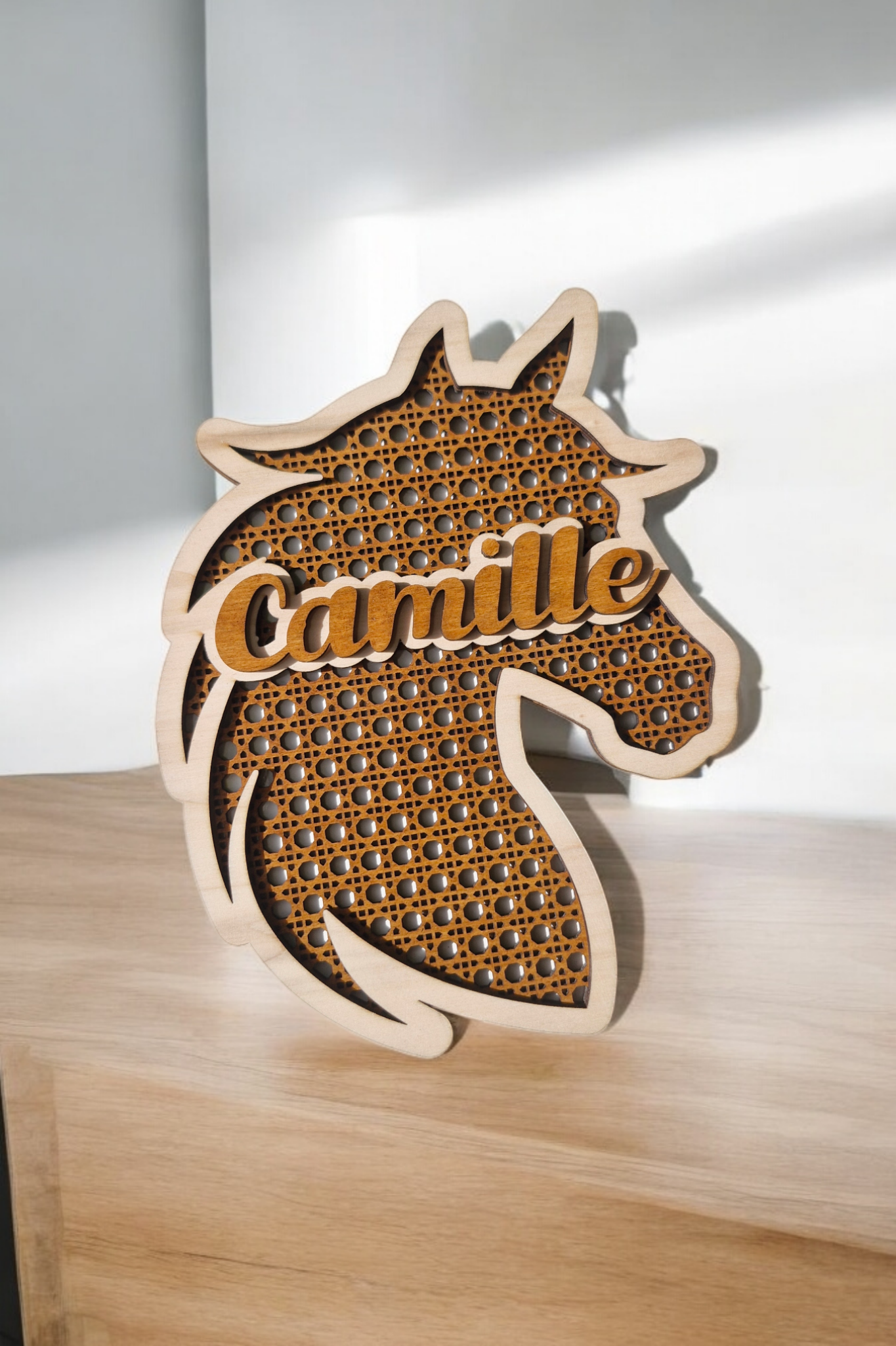 décoration murale cheval personnalisé en bois