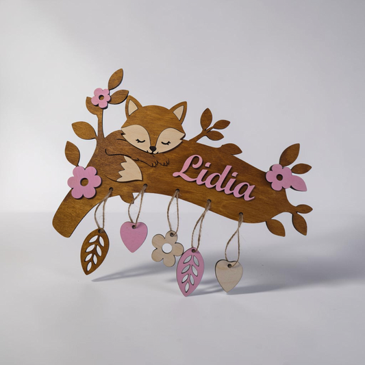 décoration murale chambre enfant bébé personnalisé renard idée cadeau naissance