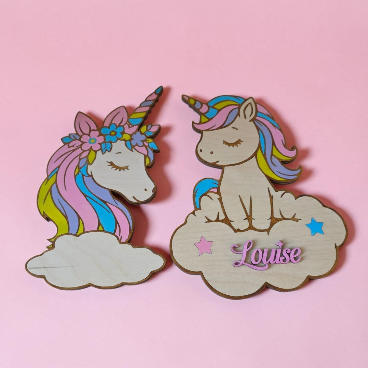 décoration murale licorne personnalisée en bois décoration chambre enfant
