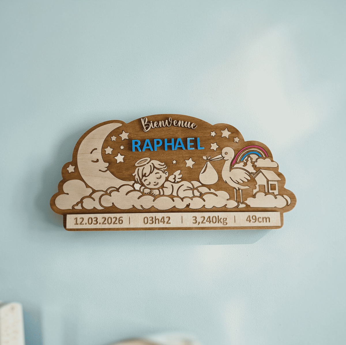Décoration murale naissance personnalisée décoration chambre d'enfant bébé naissance