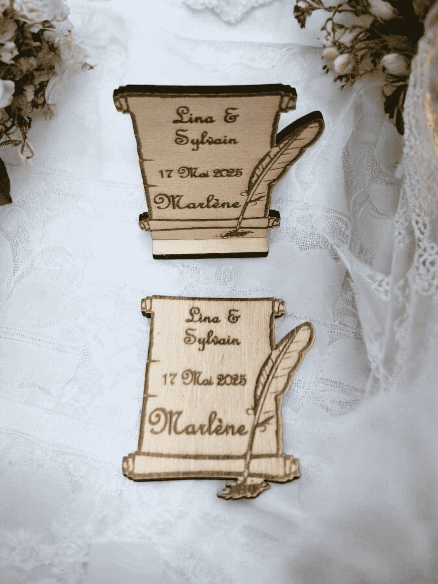 Marque-place Parchemin Élégant pour Événements Spéciaux - LIJO CREA