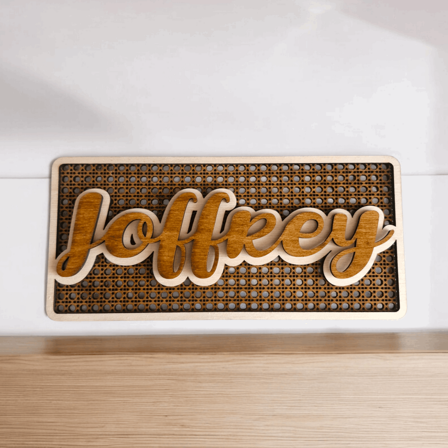 Plaque Prénom Rotin Personnalisée en Style Rotin - LIJO CREA
