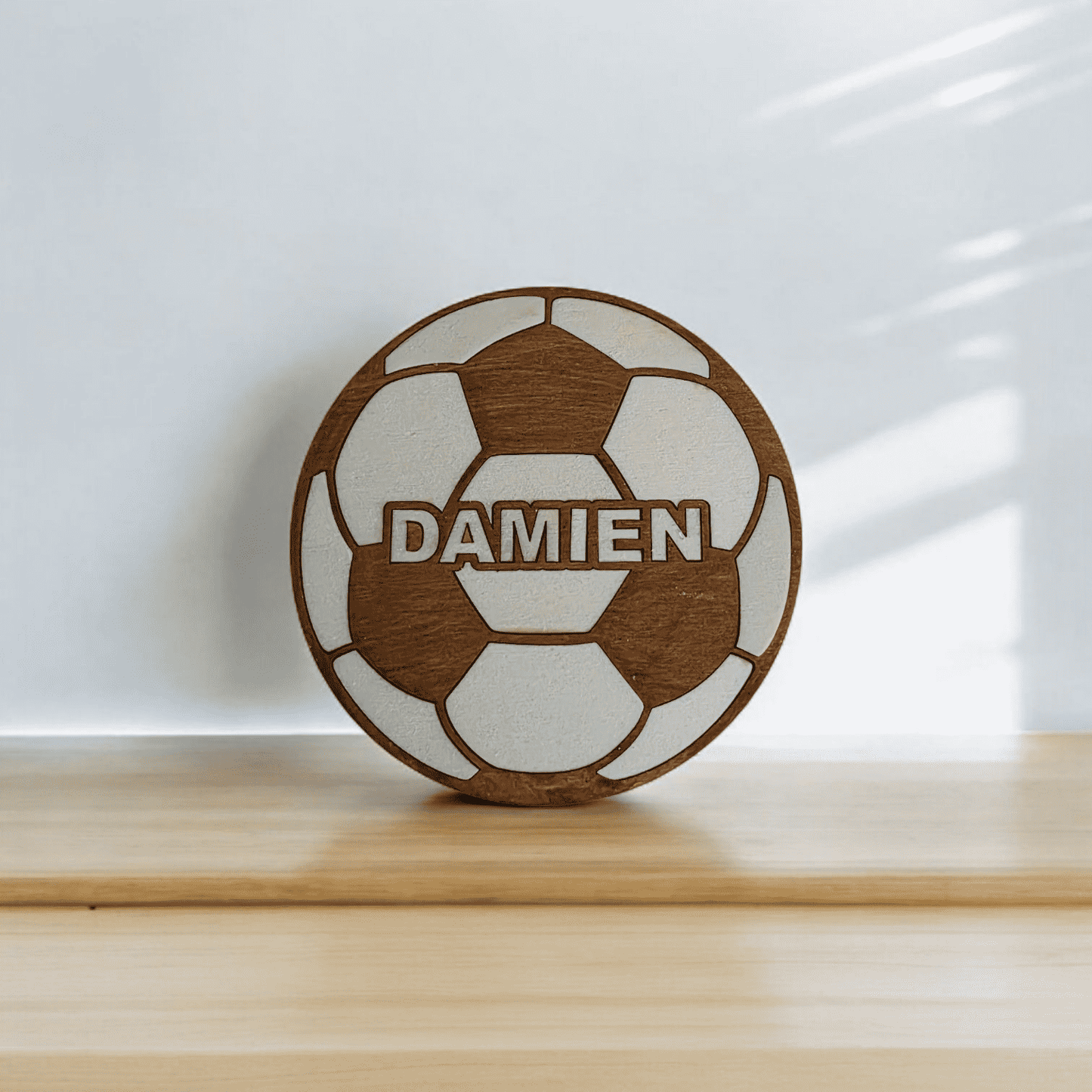 ballon foot rugby basket personnalise bois idee cadeau prenom