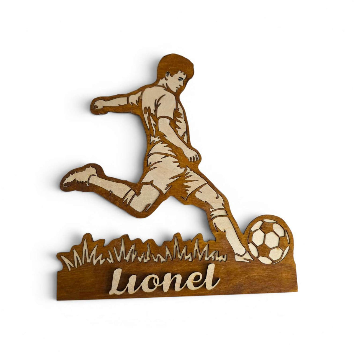 décoration murale footballeur football foot ballon décoration chambre enfant ado fan de foot coupe du monde personnalisé en bois