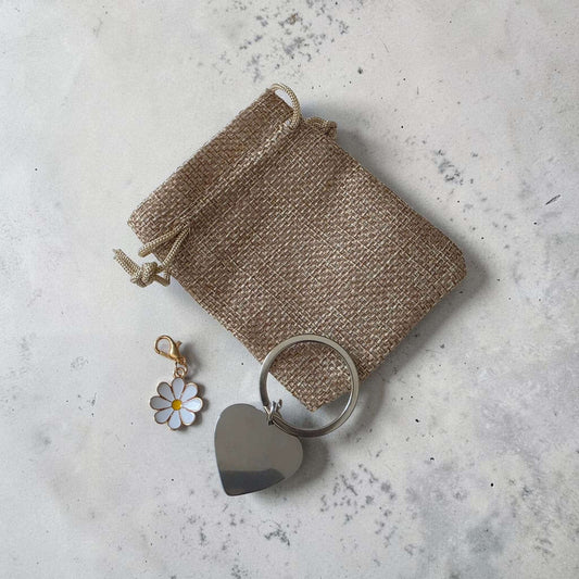 Porte clés coeur personnalisé gravure métal