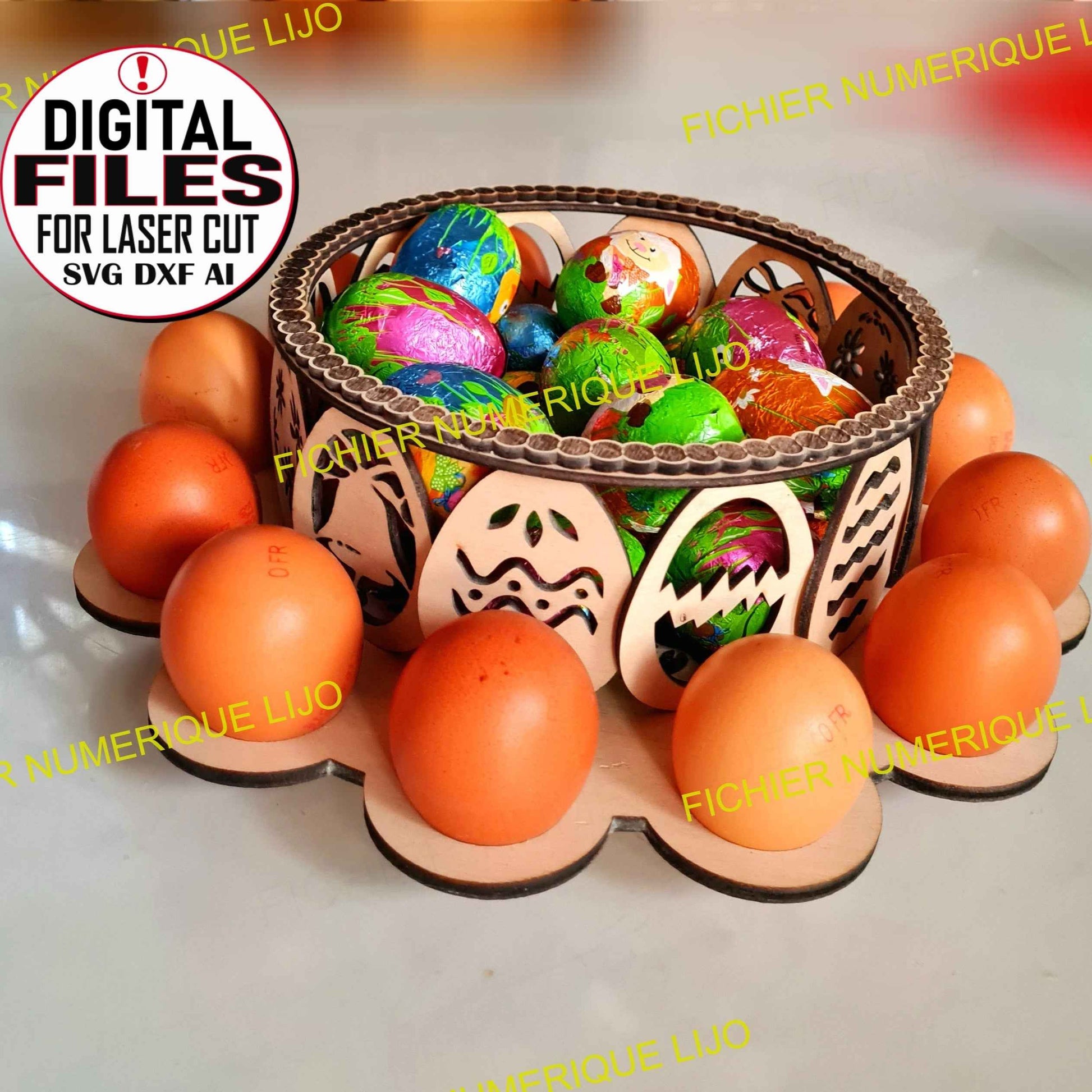 Panier Oeufs Pâques - Fichier Panier Pâques à Télécharger - LIJO CREA