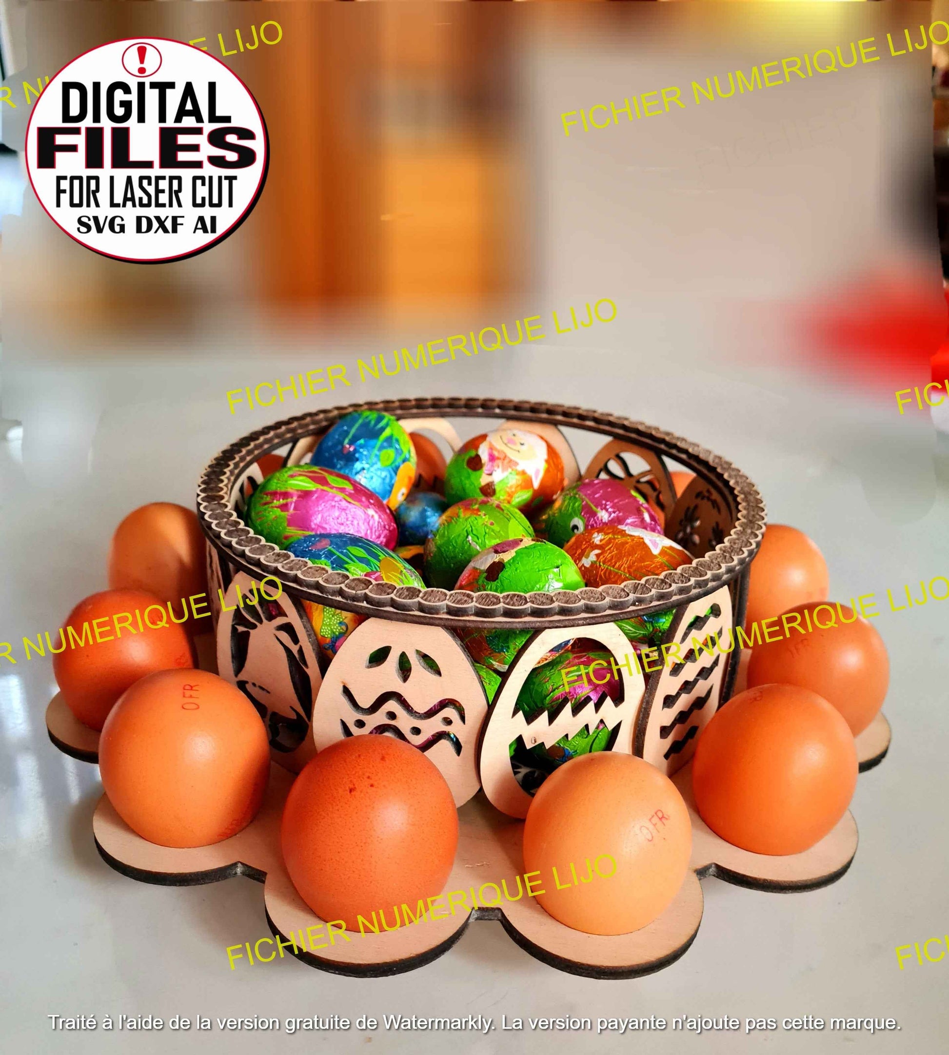 Panier Oeufs Pâques - Fichier Panier Pâques à Télécharger - LIJO CREA