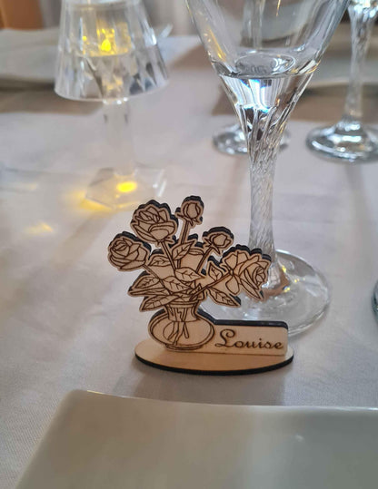 Marque-place fleurs Élégant pour une table chic - LIJO CREA