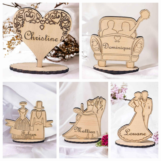 Marque-place mariage couple voiture pour cérémonie élégante - LIJO CREA
