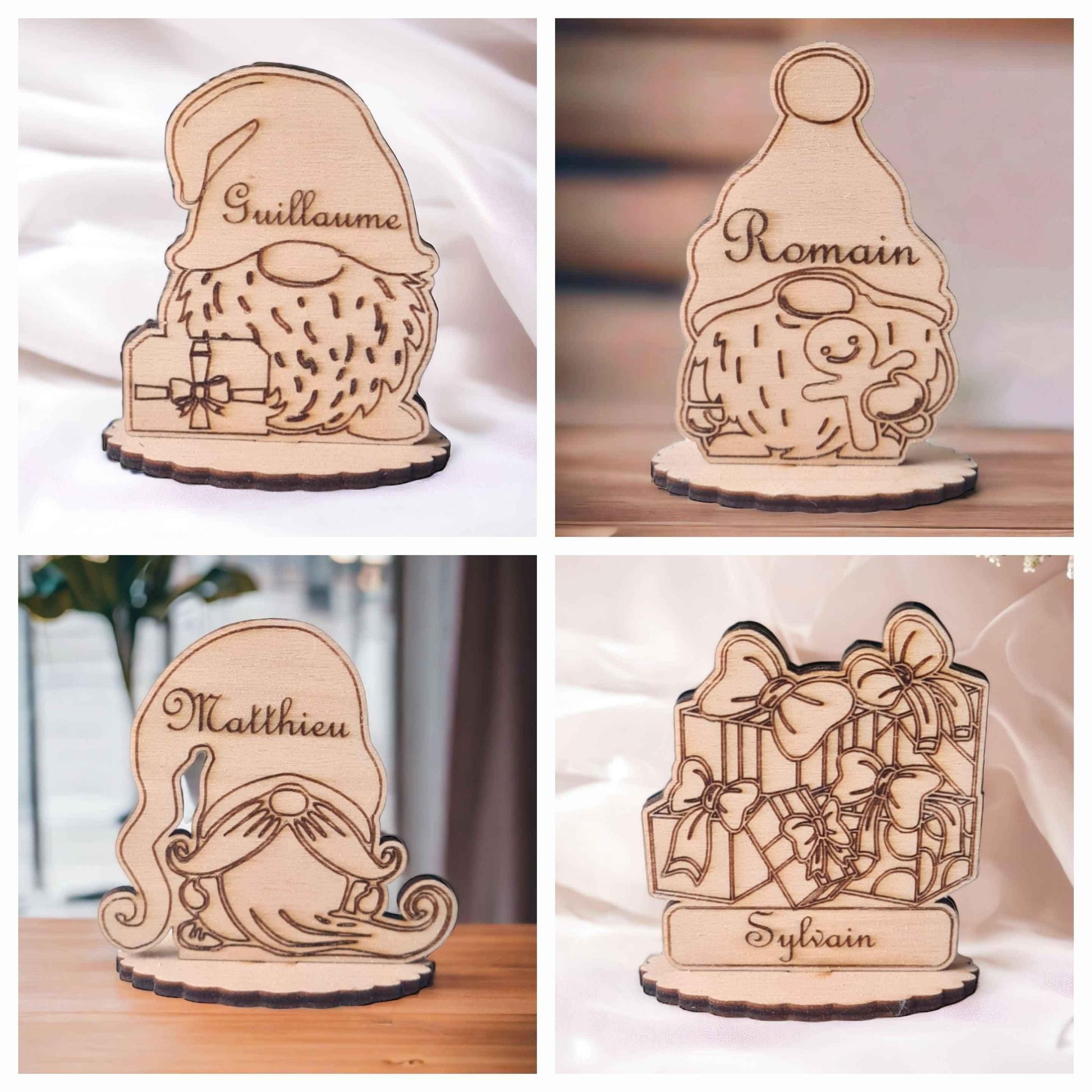 Marque-places gnome Noël pour fêtes de fin d'année - LIJO CREA
