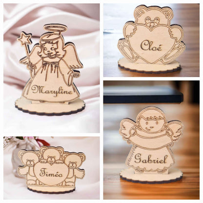 Marque-places Oursons Anges - Décoration Originale pour Événements - LIJO CREA