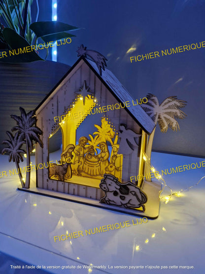 Fichier Laser Creche de Noel