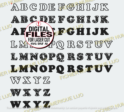 lettre alphabet dxf svg laser cut fichier papillon 