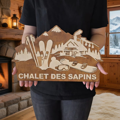 décoration murale chalet montagne décoration bois ski neige