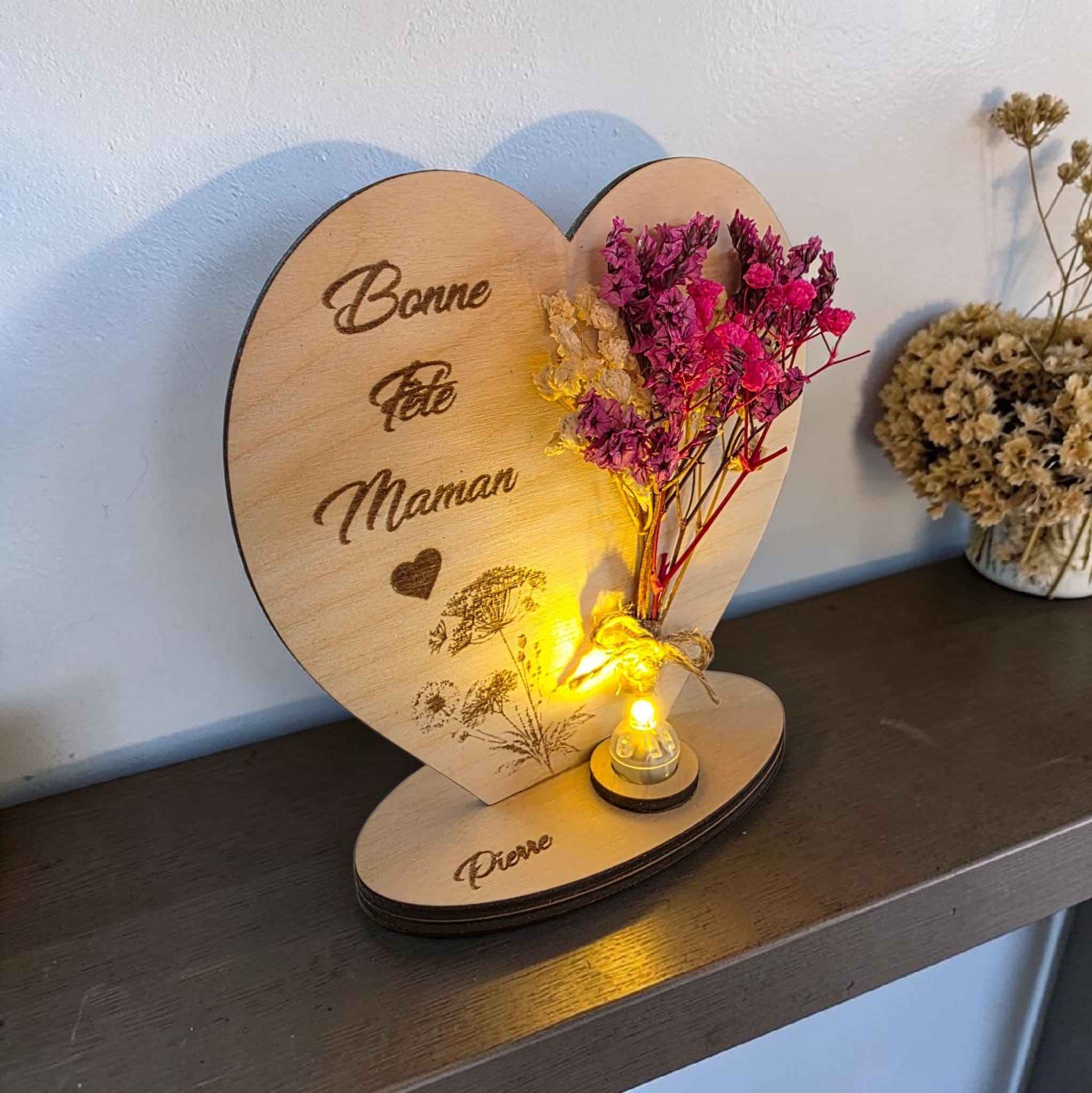 Décoration Coeur Fleurs Séchées