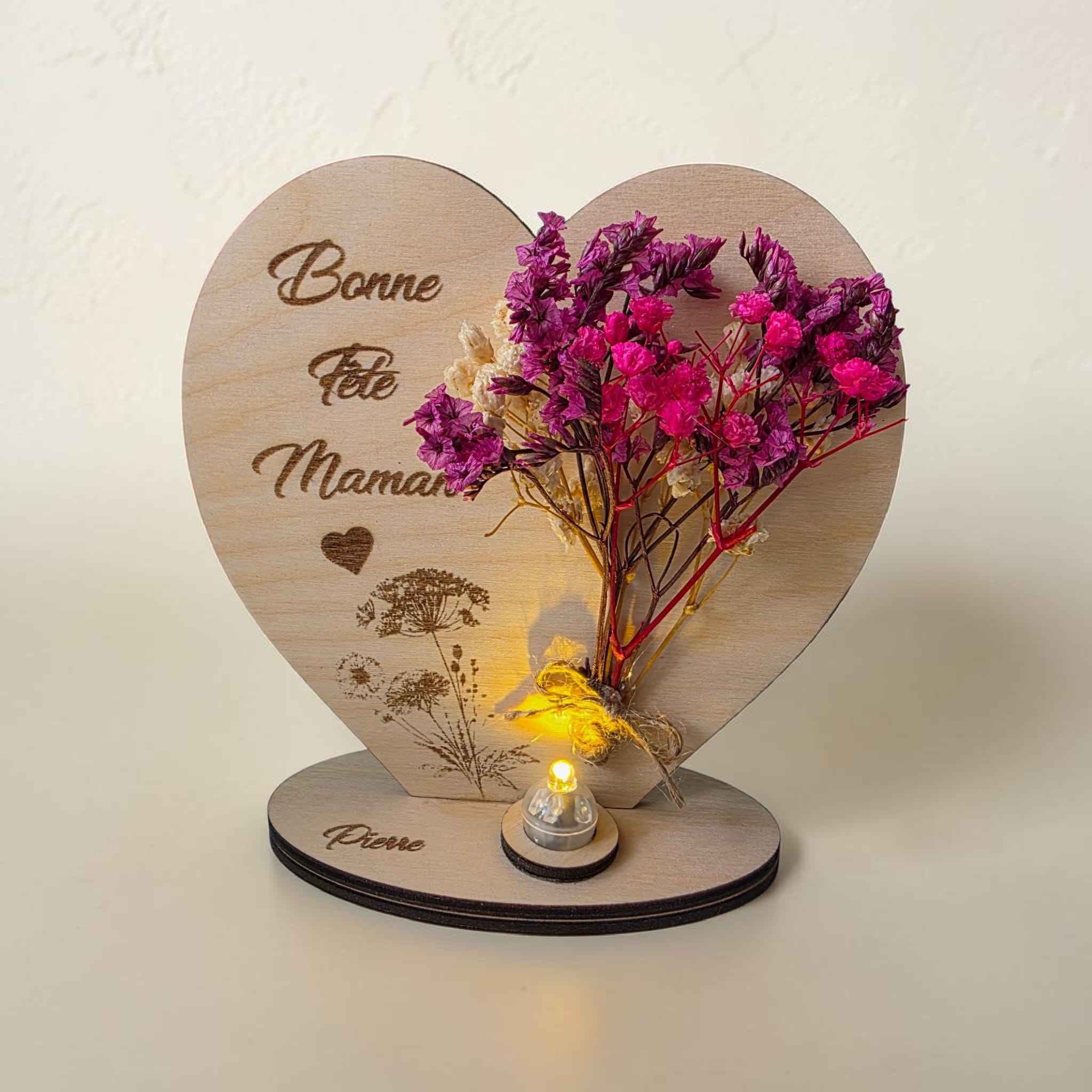 Décoration Coeur Fleurs Séchées