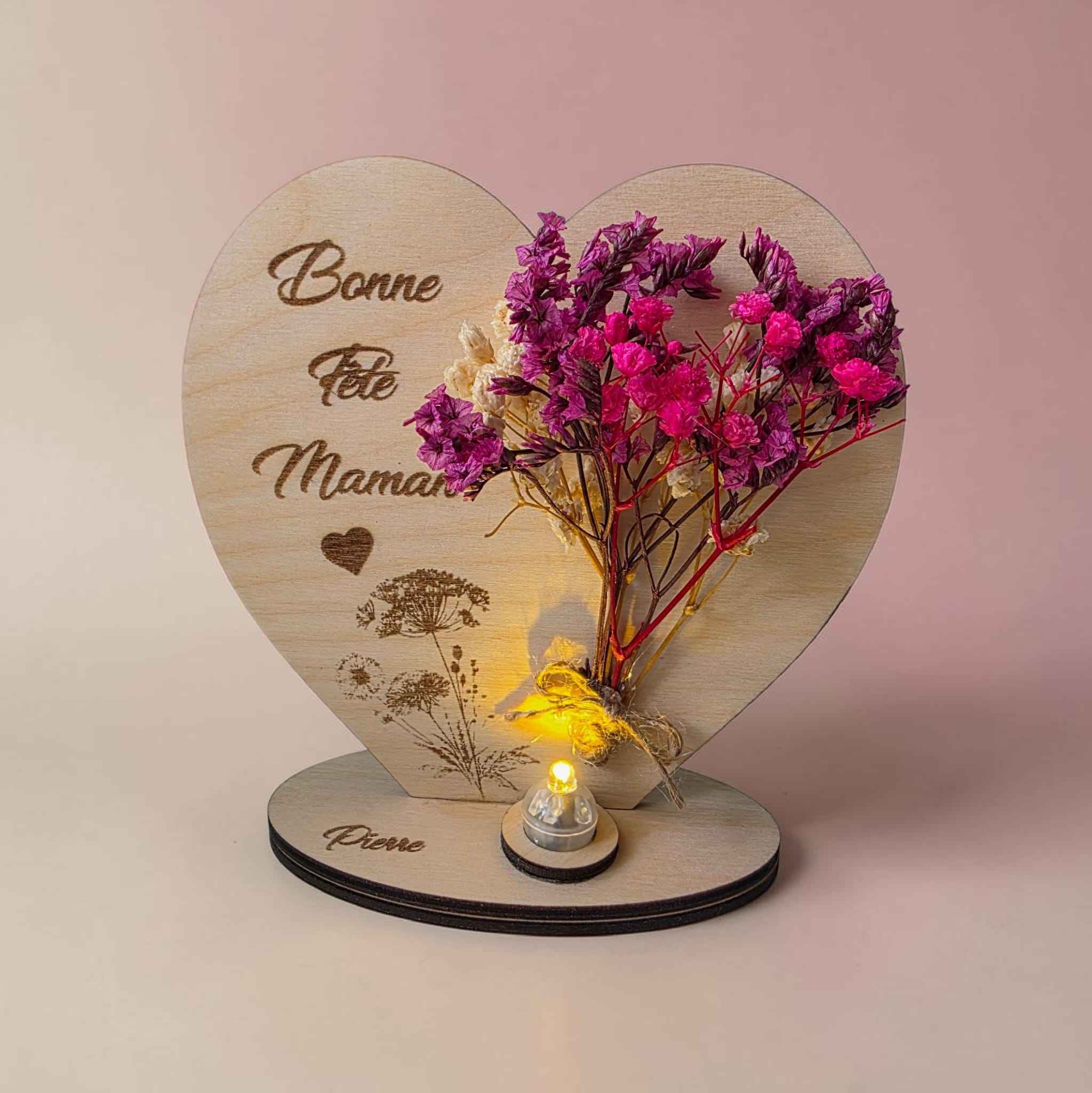 Décoration Coeur Fleurs Séchées