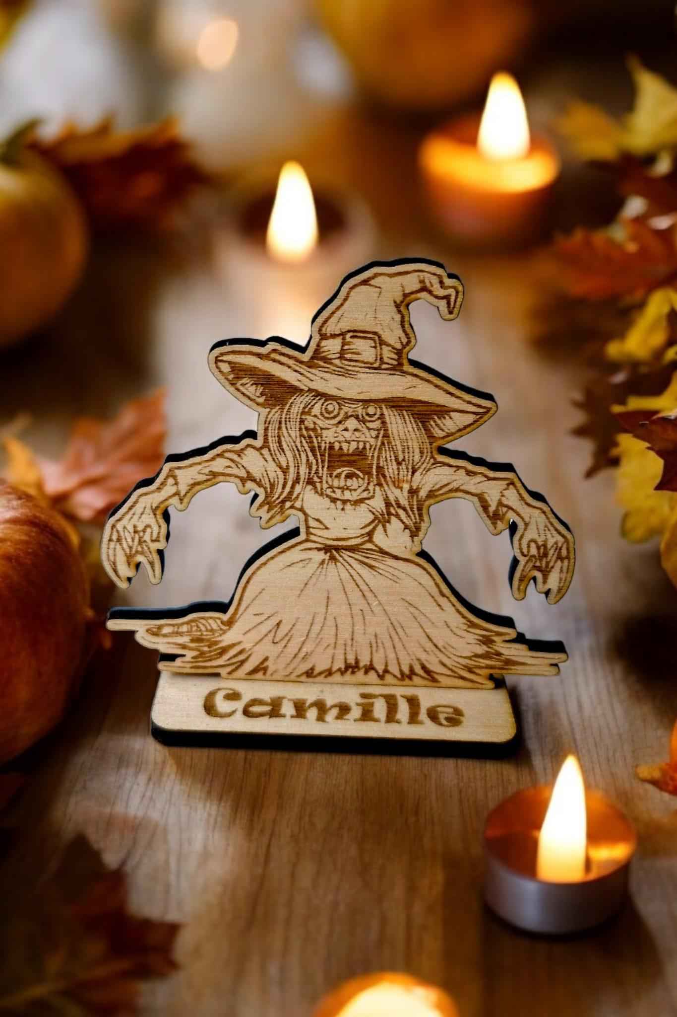Marque-places Halloween personnalisés : Sorcière, Fantôme, Citrouille - LIJO CREA
