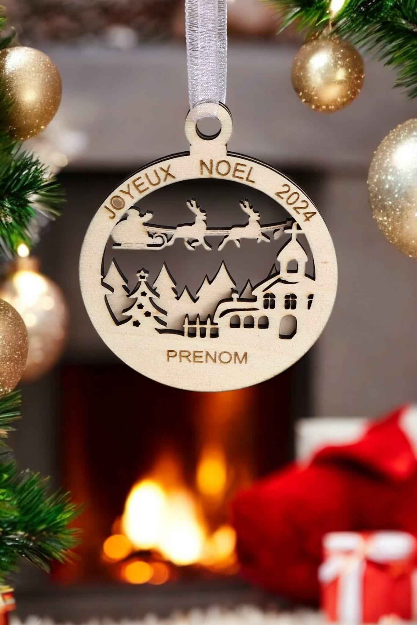 Boule de Noël village personnalisée pour un Noël magique - LIJO CREA