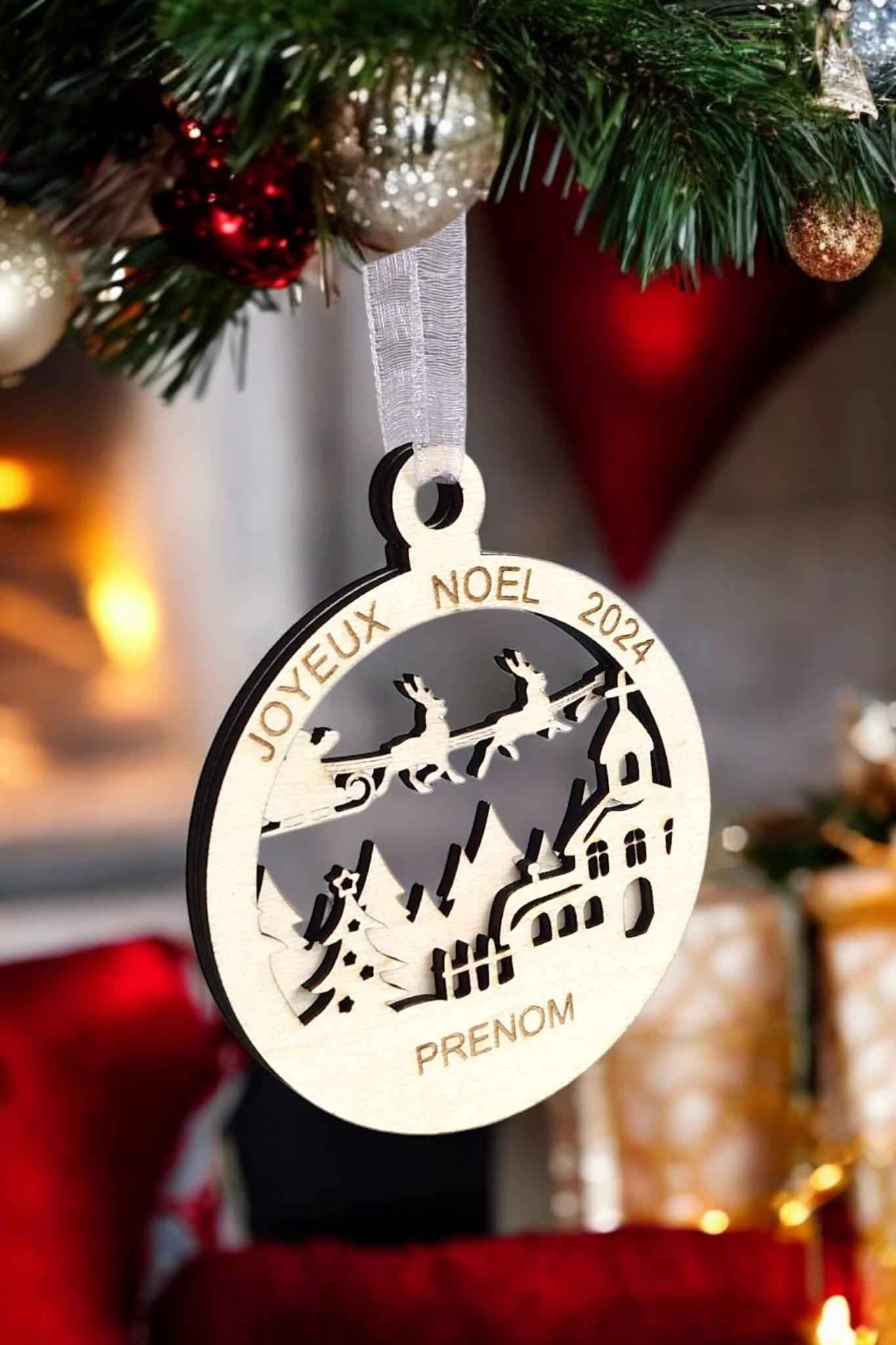 Boule de Noël village personnalisée pour un Noël magique - LIJO CREA
