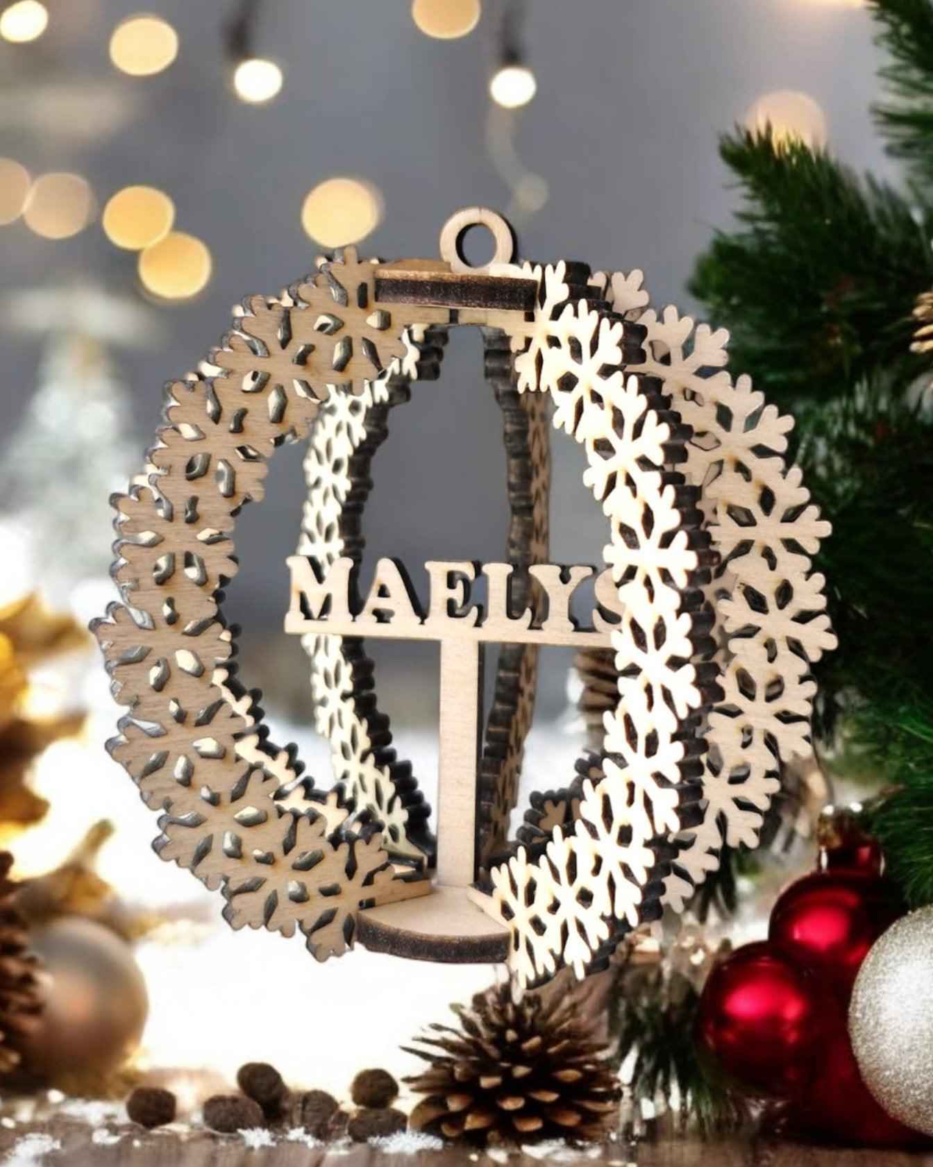 Boule Noël Flocon personnalisée en 3D - LIJO CREA