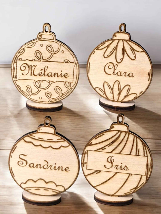 Marque-places Boule Noël personnalisés pour vos fêtes - LIJO CREA