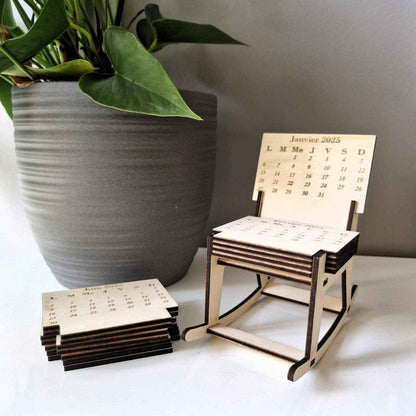 Calendrier Chaise Bascule en Bois dans le Style Rustique - LIJO CREA