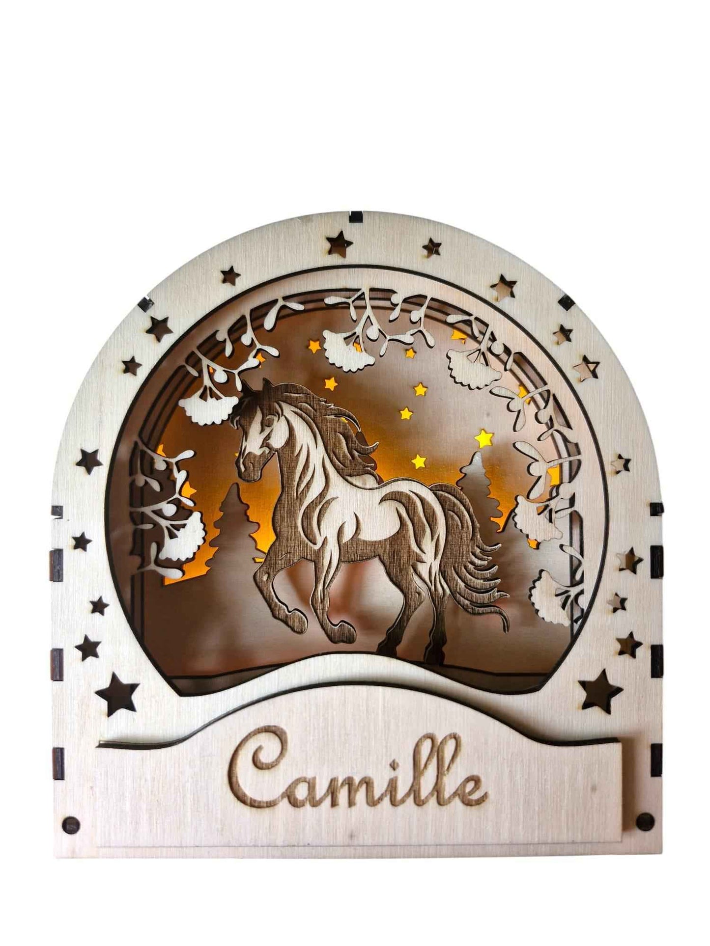 Boîte à lumière LED personnalisée cheval poney - Lightbox LED Cheval - LIJO CREA