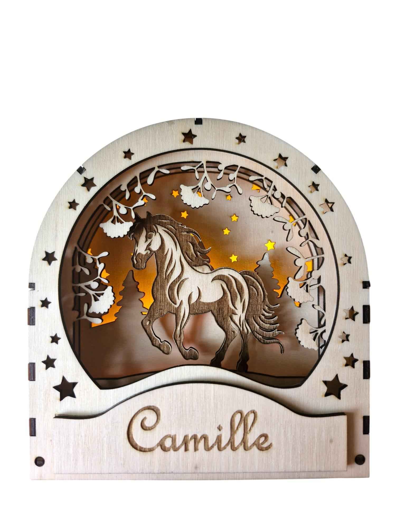 Boîte à lumière LED personnalisée cheval poney - Lightbox LED Cheval - LIJO CREA