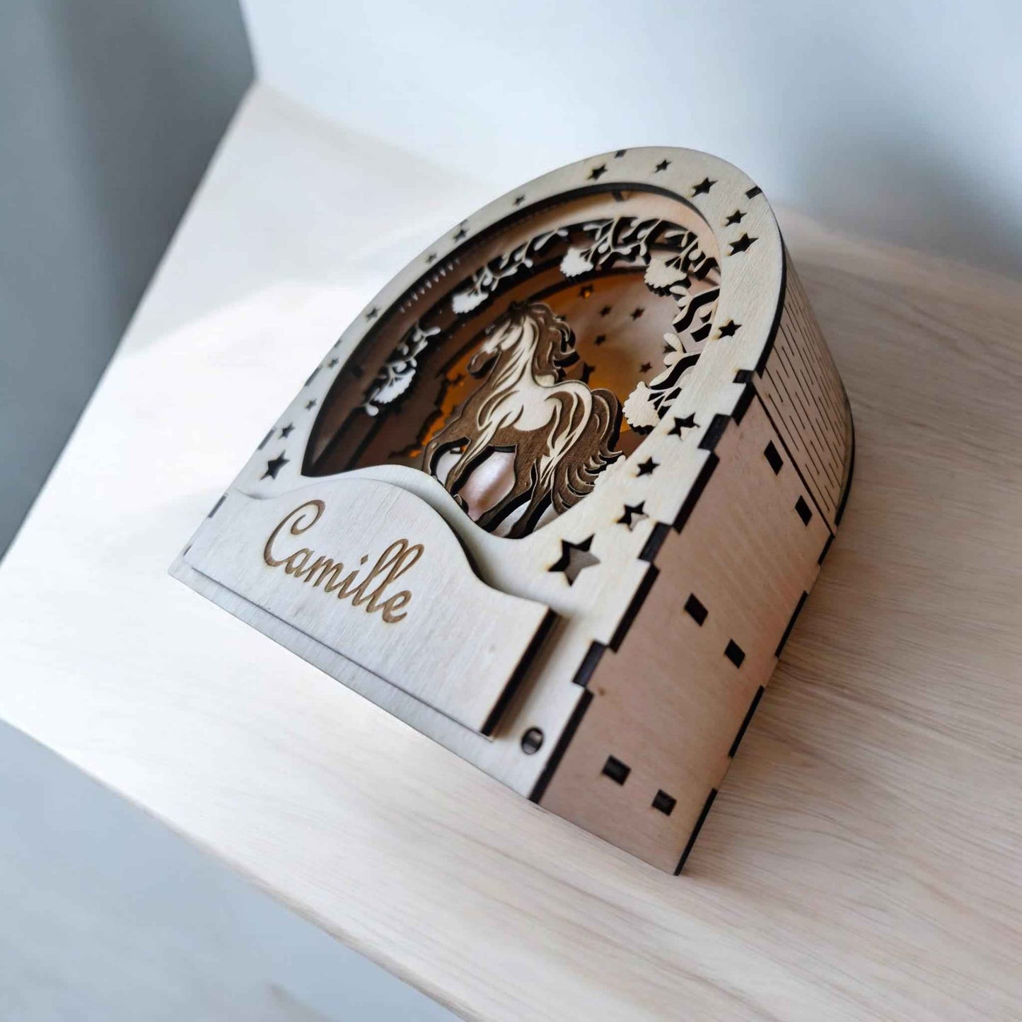 Boîte à lumière LED personnalisée cheval poney - Lightbox LED Cheval - LIJO CREA