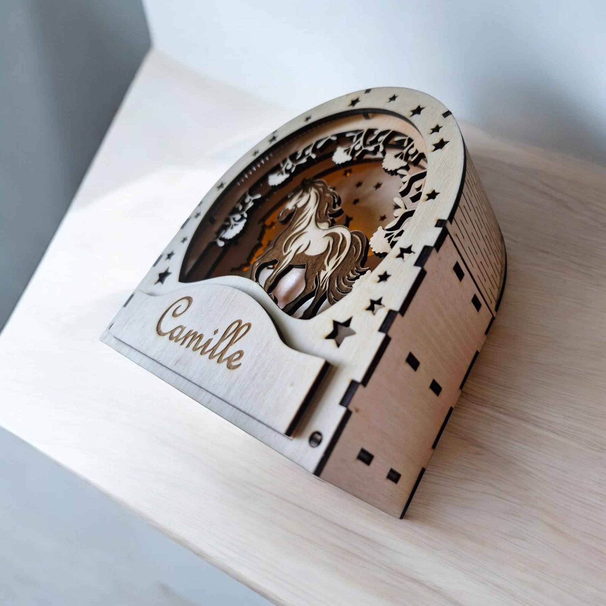 Boîte à lumière LED personnalisée cheval poney - Lightbox LED Cheval - LIJO CREA