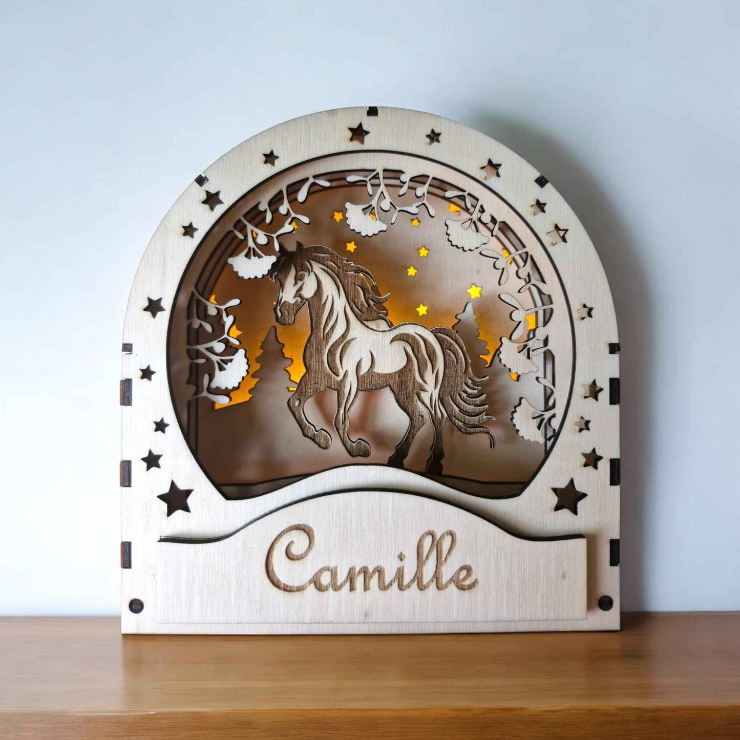 Boîte à lumière LED personnalisée cheval poney - Lightbox LED Cheval - LIJO CREA