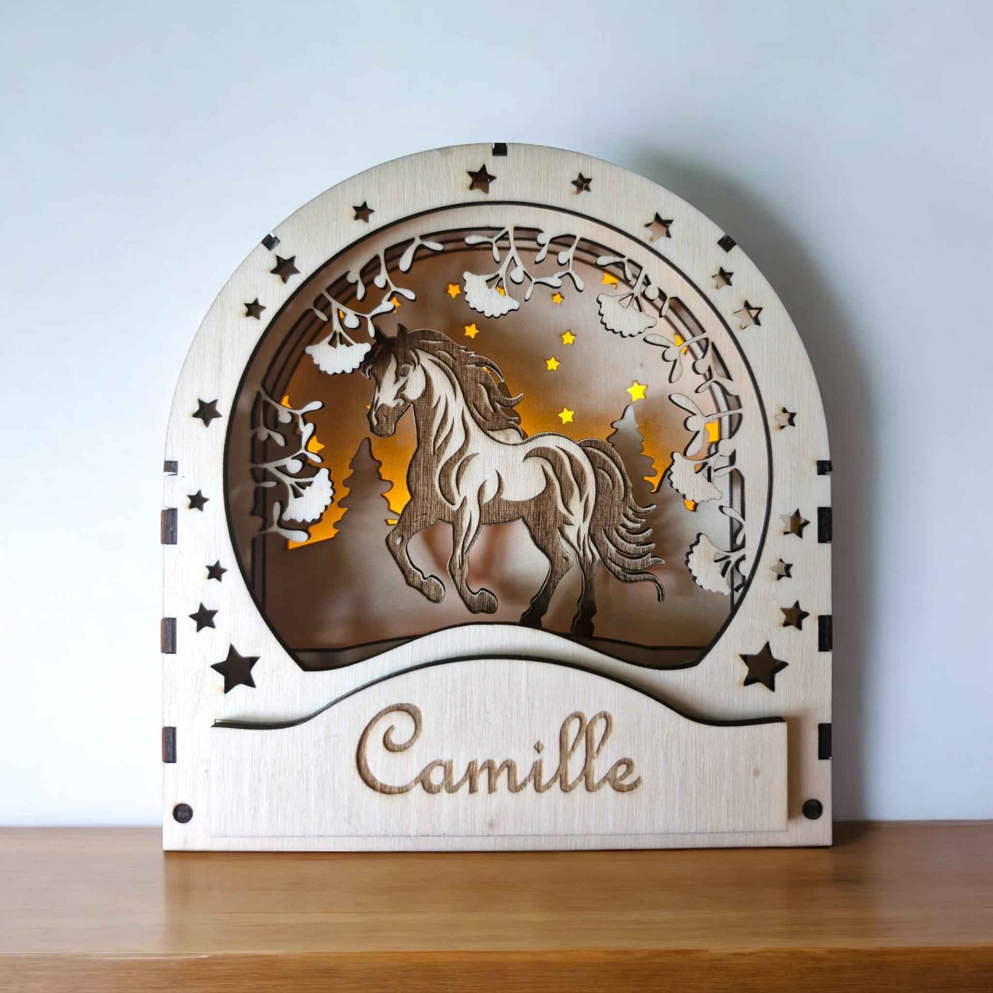 Boîte à lumière LED personnalisée cheval poney - Lightbox LED Cheval - LIJO CREA