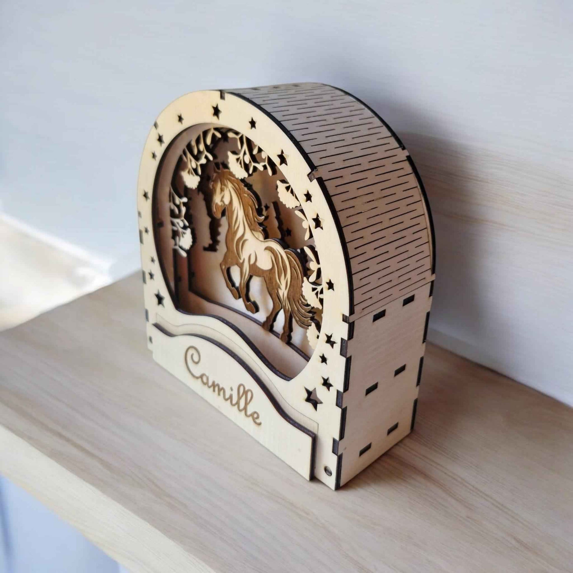 Boîte à lumière LED personnalisée cheval poney - Lightbox LED Cheval - LIJO CREA