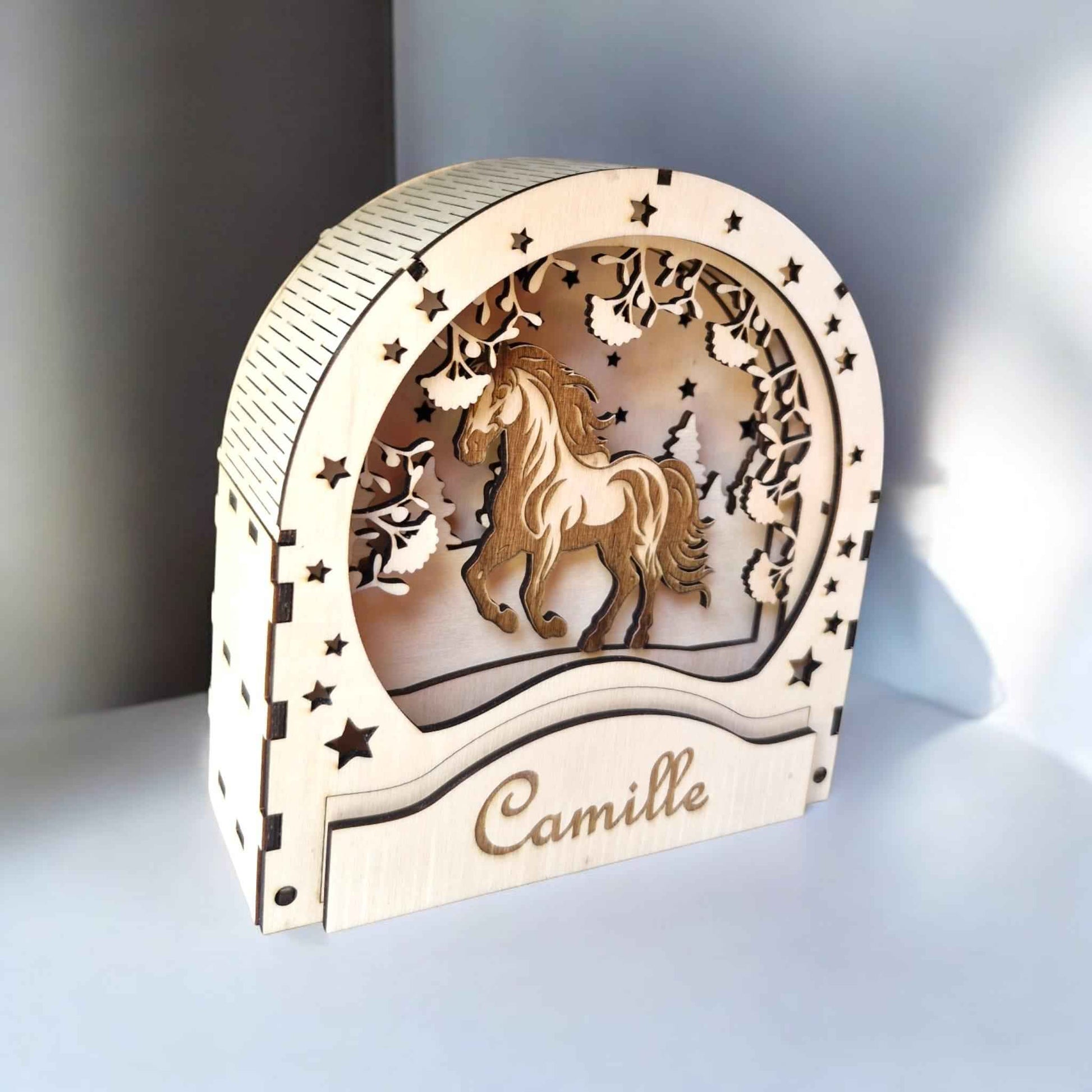 Boîte à lumière LED personnalisée cheval poney - Lightbox LED Cheval - LIJO CREA