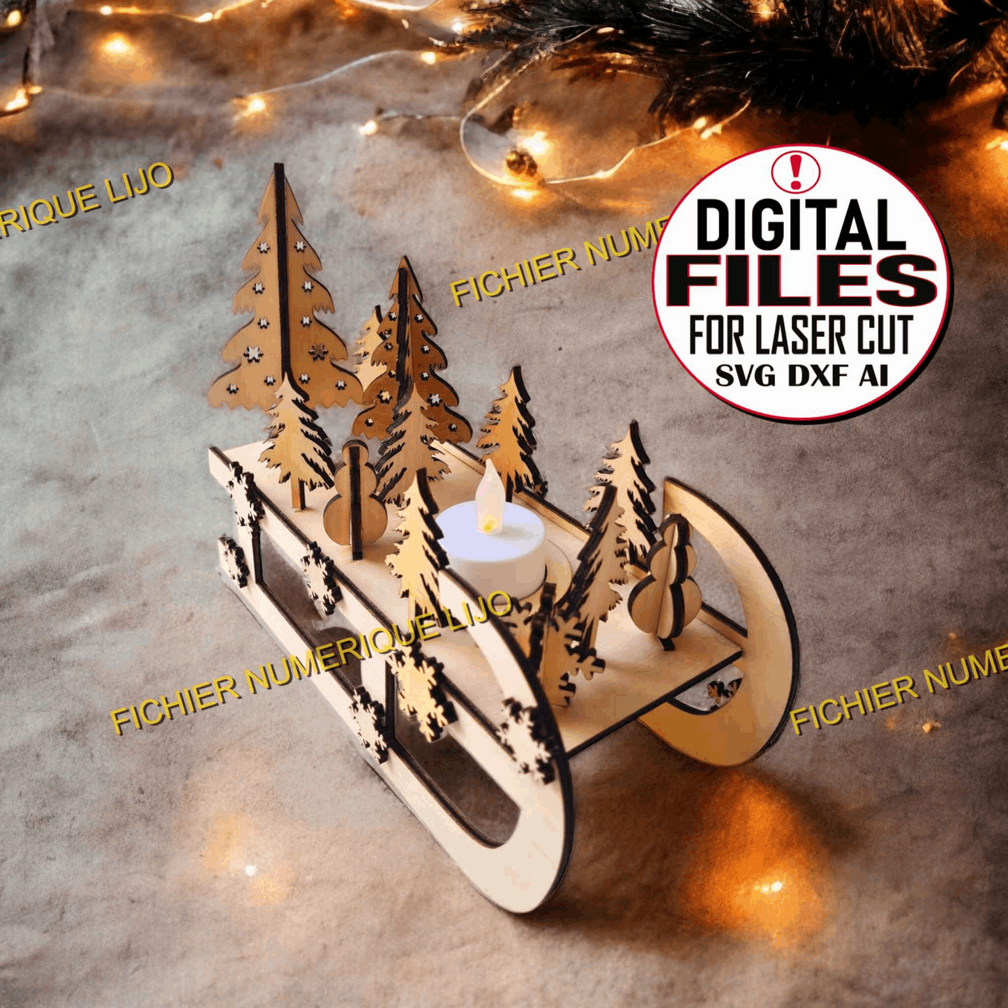 Luge de Noël - Fichier Luge Noël à Télécharger - LIJO CREA