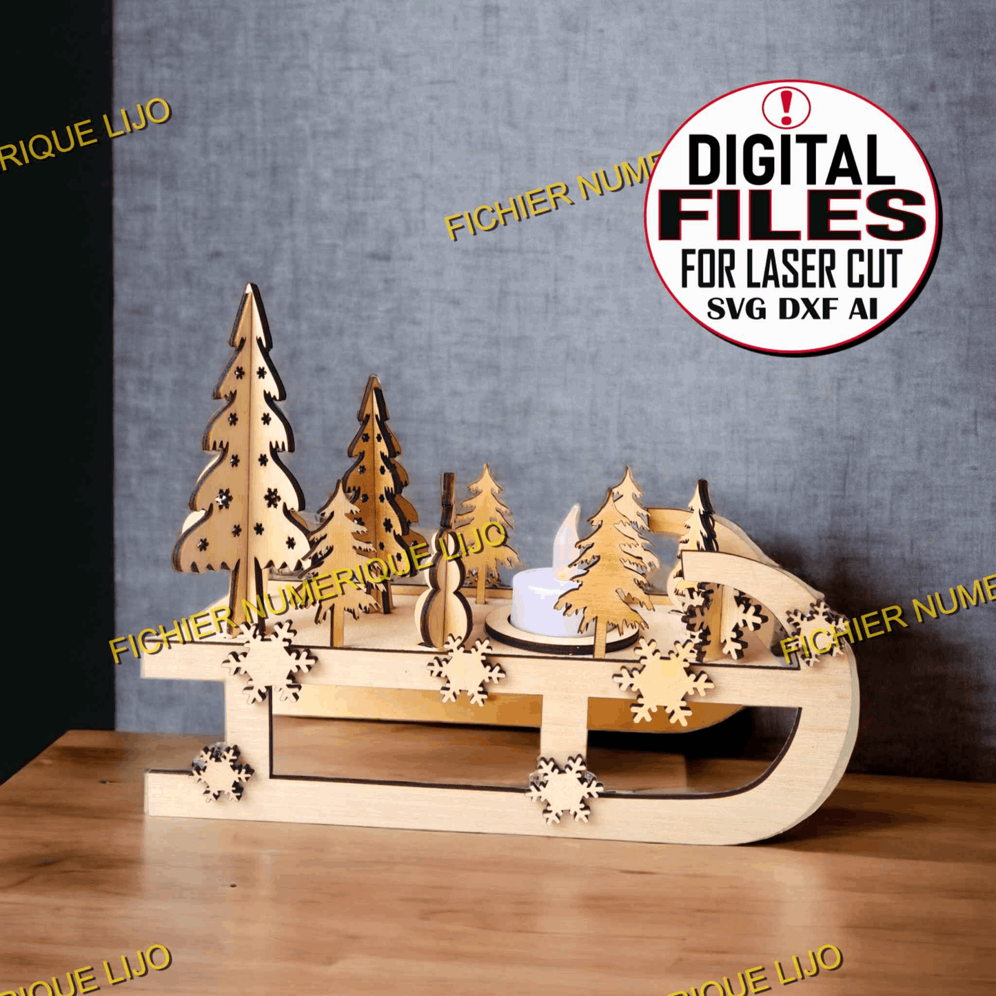 Luge de Noël - Fichier Luge Noël à Télécharger - LIJO CREA